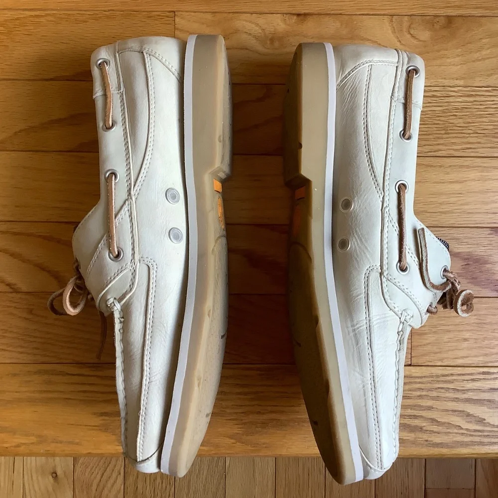 Timberland Men’s Classic Boat Shoe Nubuck Leather Beige SZ 12